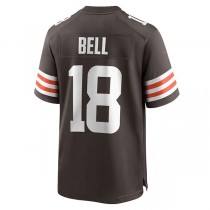 C.Browns #18 David Bell Brown Game Jersey Stitched American Football Jerseys