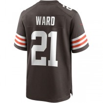 C.Browns #21 Denzel Ward Brown Game Player Jersey Stitched American Football Jerseys