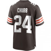 C.Browns #24 Nick Chubb Brown Game Player Jersey Stitched American Football Jerseys