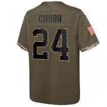 C.Browns #24 Nick Chubb Olive 2022 Salute To Service Player Limited Jersey Stitched American Football Jerseys