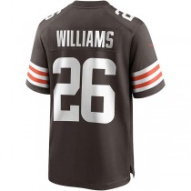 C.Browns #26 Greedy Williams Brown Game Player Jersey Stitched American Football Jerseys