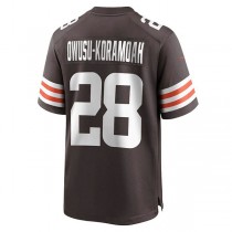 C.Browns #28 Jeremiah Owusu-Koramoah Brown Game Jersey Stitched American Football Jerseys