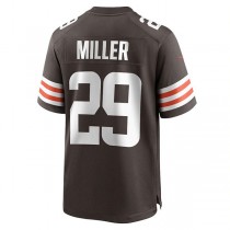 C.Browns #29 Herb Miller Brown Game Player Jersey Stitched American Football Jerseys