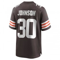 C.Browns #30 D'Ernest Johnson Brown Game Jersey Stitched American Football Jerseys