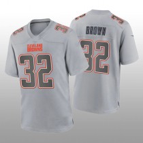 C.Browns #32 Jim Brown Gray Atmosphere Game Retired Player Jersey Stitched American Football Jerseys