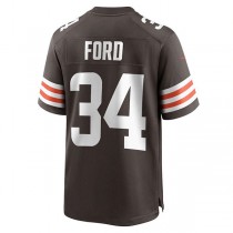 C.Browns #34 Jerome Ford Brown Game Player Jersey Stitched American Football Jerseys