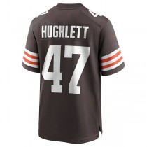 C.Browns #47 Charley Hughlett Brown Game Jersey Stitched American Football Jerseys