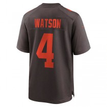 C.Browns #4 Deshaun Watson Brown Alternate Game Jersey Stitched American Football Jerseys