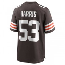 C.Browns #53 Nick Harris Brown Game Jersey Stitched American Football Jerseys