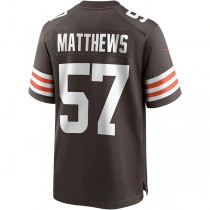 C.Browns #57 Clay Matthews Brown Game Retired Player Jersey Stitched American Football Jerseys