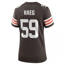 C.Browns #59 Joe Haeg Brown Game Player Jersey Stitched American Football Jerseys