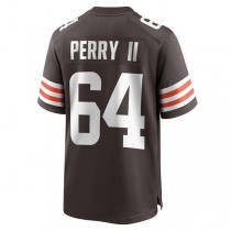 C.Browns #64 Roderick Perry II Brown Game Player Jersey Stitched American Football Jerseys