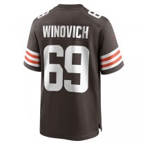 C.Browns #69 Chase Winovich Brown Game Jersey Stitched American Football Jerseys