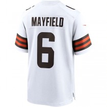 C.Browns #6 Baker Mayfield White Player Game Jersey Stitched American Football Jerseys