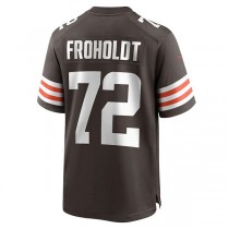 C.Browns #72 Hjalte Froholdt Brown Game Player Jersey Stitched American Football Jerseys