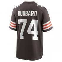 C.Browns #74 Chris Hubbard Brown Game Jersey Stitched American Football Jerseys
