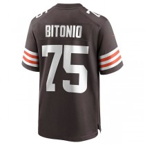 C.Browns #75 Joel Bitonio Brown Game Jersey Stitched American Football Jerseys