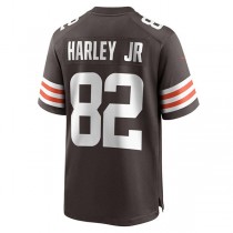 C.Browns #82 Mike Harley Jr. Brown Game Player Jersey Stitched American Football Jerseys