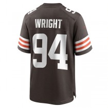 C.Browns #94 Alex Wright Brown Game Player Jersey Stitched American Football Jerseys