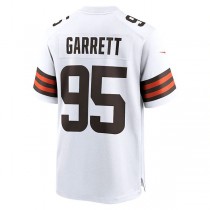 C.Browns #95 Myles Garrett White Away Game Jersey Stitched American Football Jerseys
