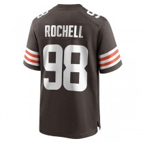 C.Browns #98 Isaac Rochell Brown Game Player Jersey Stitched American Football Jerseys