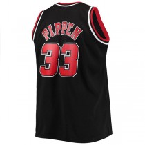 C.Bulls #33 Scottie Pippen Mitchell & Ness Big & Tall Hardwood Classics Swingman Jersey Black Stitched American Basketball Jersey