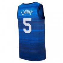 C.Bulls #5 Zach LaVine Basketball Player Jersey Navy Stitched American Basketball Jersey