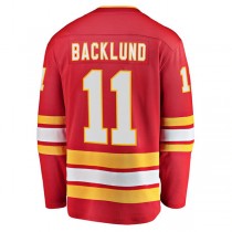 C.Flames #11 Mikael Backlund Fanatics Branded Home Breakaway Player Jersey Red Stitched American Hockey Jerseys