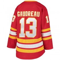 C.Flames #13 Johnny Gaudreau 2020-21 Home Premier Player Jersey Red Stitched American Hockey Jerseys