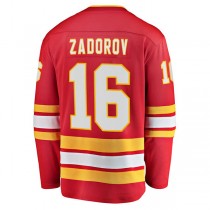 C.Flames #16 Nikita Zadorov Fanatics Branded Home Breakaway Player Jersey Red Stitched American Hockey Jerseys
