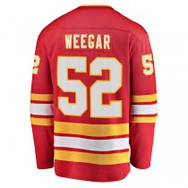 C.Flames #52 MacKenzie Weegar Fanatics Branded Home Breakaway Player Jersey Red Stitched American Hockey Jerseys