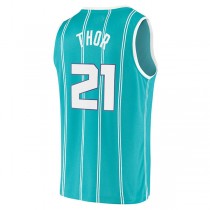 C.Hornets #21 JT Thor Fanatics Branded 2021-22 Fast Break Replica Jersey Icon Edition Teal Stitched American Basketball Jersey