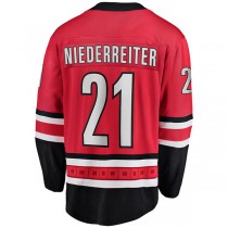 C.Hurricanes #21 Nino Niederreiter Fanatics Branded Home Breakaway Player Jersey Red Stitched American Hockey Jerseys