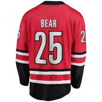 C.Hurricanes #25 Ethan Bear Fanatics Branded Home Breakaway Player Jersey Red Stitched American Hockey Jerseys