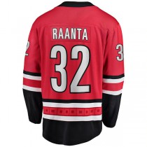 C.Hurricanes #32 Antti Raanta Fanatics Branded Home Breakaway Player Jersey Red Stitched American Hockey Jerseys