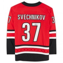 C.Hurricanes #37 Andrei Svechnikov Fanatics Authentic Autographed Fanatics Breakaway Jersey Red Stitched American Hockey Jerseys