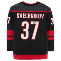 C.Hurricanes #37 Andrei Svechnikov Fanatics Authentic Autographed Jersey Black Stitched American Hockey Jerseys