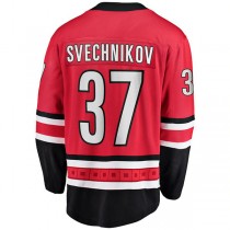 C.Hurricanes #37 Andrei Svechnikov Hurricanes Fanatics Branded Home Premier Breakaway Player Jersey Red Stitched American Hockey Jerseys
