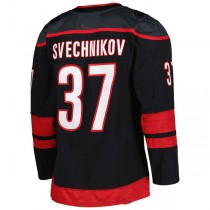 C.Hurricanes #37 Andrei Svechnikov Primegreen Authentic Pro Alternate Player Jersey Black Stitched American Hockey Jerseys