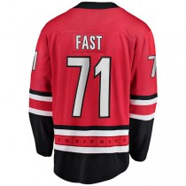 C.Hurricanes #71 Jesper Fast Fanatics Branded Home Breakaway Jersey Red Stitched American Hockey Jerseys