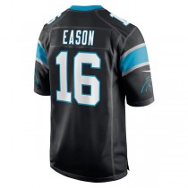 C.Panthers #16 Jacob Eason Black Game Player Jersey Stitched American Football Jerseys