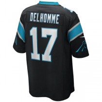 C.Panthers #17 Jake Delhomme Black Game Retired Player Jersey Stitched American Football Jerseys