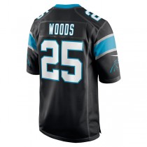 C.Panthers #25 Xavier Woods Black Game Jersey Stitched American Football Jerseys
