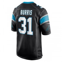 C.Panthers #31 Juston Burris Black Game Jersey Stitched American Football Jerseys