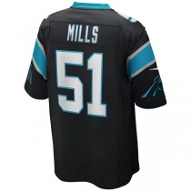 C.Panthers #51 Sam Mills Mitchell & Ness Black Game Retired Player Jersey Stitched American Football Jerseys