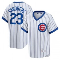 Chicago Cubs #23 Ryne Sandberg White Home Cooperstown Collection Player Jersey Baseball Jerseys