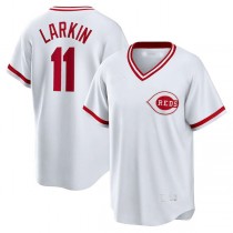 Cincinnati Reds #11 Barry Larkin White Home Cooperstown Collection Player Jersey Baseball Jerseys