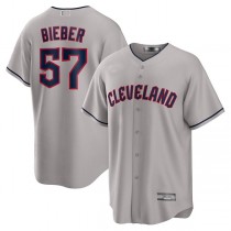 Cleveland Guardians #57 Shane Bieber Gray Road Replica Player Jersey Baseball Jerseys