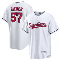 Cleveland Guardians #57 Shane Bieber White Replica Player Jersey Baseball Jerseys