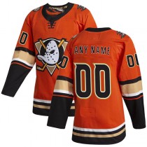 Custom A.Ducks Alternate Authentic Jersey Orange Stitched American Hockey Jerseys